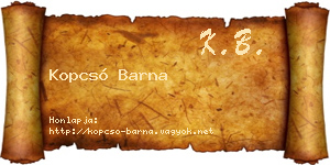 Kopcsó Barna névjegykártya